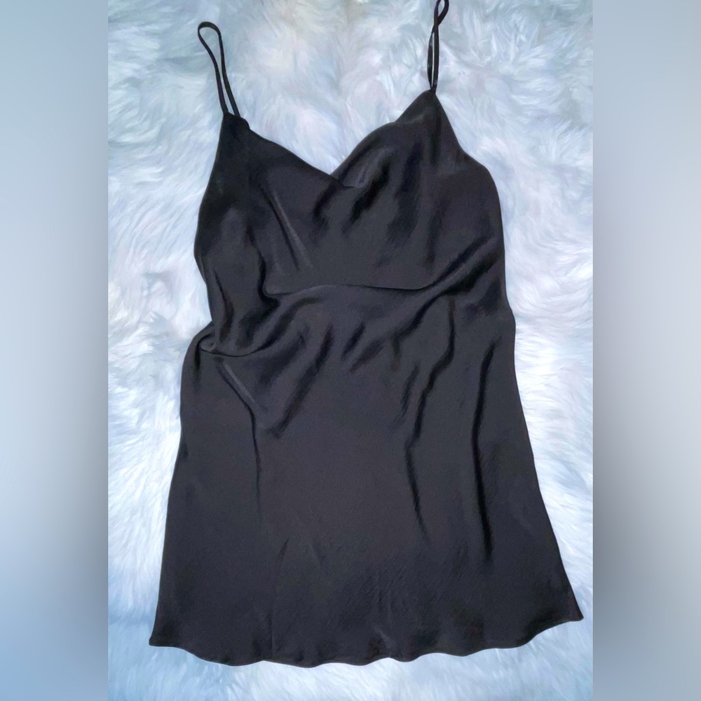 Black mini silk dress